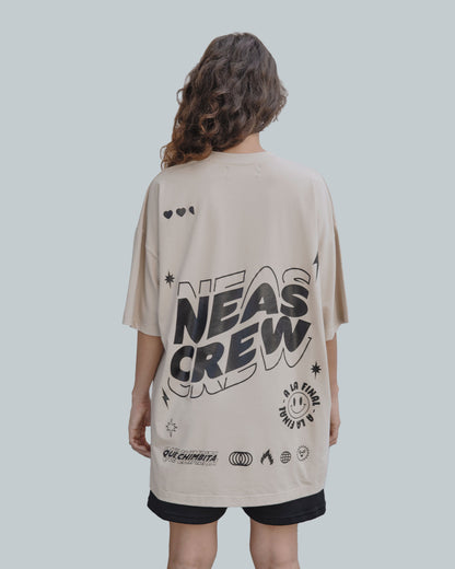 Camiseta Beige Oversize Neas crew
